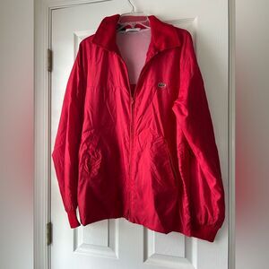 Lacoste Izod Red Windbreaker men’s Zip Up Vintage Jacket Size L